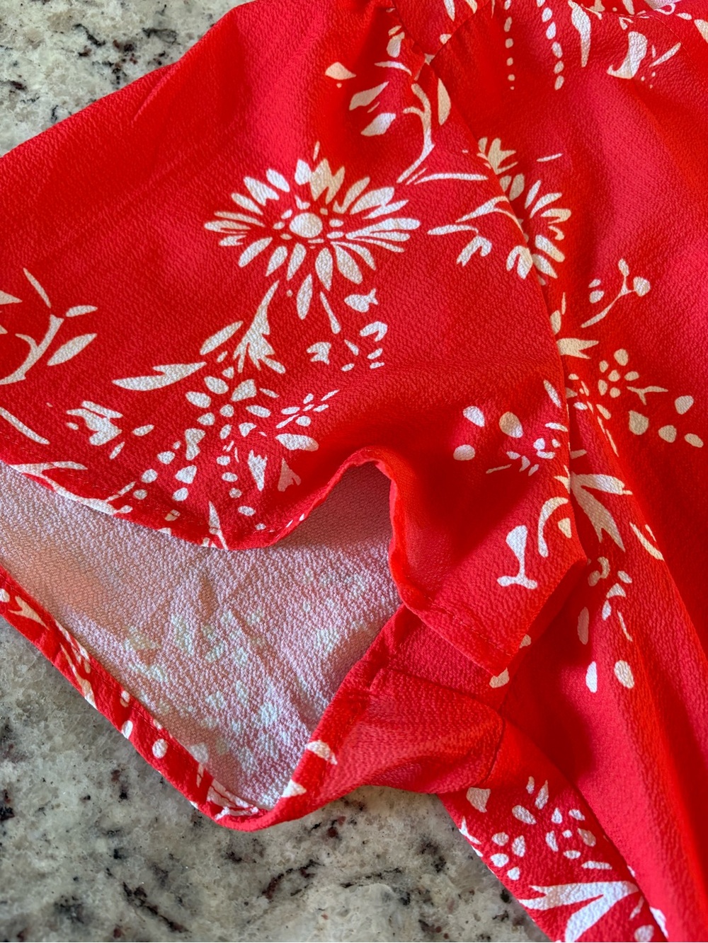 Red Orange Floral Button-Front Midi Dress - Picture 4 of 6